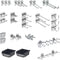 Triton Products LH3-KIT LocHook 30-Piece Assortment for Locboard, Zinc Plated Steel Hooks and Bins, Black