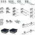 Triton Products LH3-KIT LocHook 30-Piece Assortment for Locboard, Zinc Plated Steel Hooks and Bins, Black