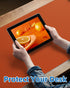 Leather Desk Pad Protector, Non-Slip PU Leather Office Desk Mat, Large Waterproof Keyboard Mat (Orange, 35" x 17")