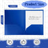 Patelai 50 Pack Pocket Folders, 2 Pocket Heavy Duty Plastic Folders, Letter Size, Business Card Holder, Blue