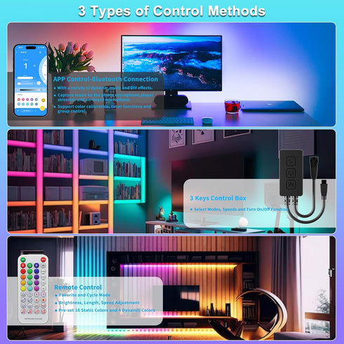 SP611E Bluetooth Music LED Controller for WS2812b WS2811 RGB Chasing Color LED Strip, APP/IR Remote Control
