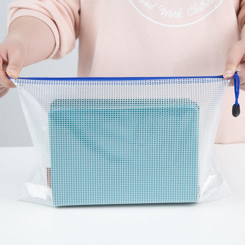 Koogel 5PCS Mesh Zipper Pouches, Waterproof Zipper File Bags for A4 Paper, Travel, Office, School, Cosmetics