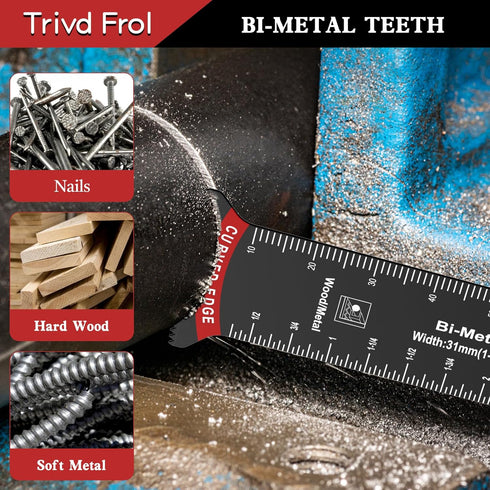 10PCS Extra Long Oscillating Saw Blades: Curved Edge Bi-Metal and Japanese Teeth for Precise Cuts