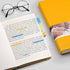 EMSHOI Lined Journal Notebook, 120gsm Thick Leather, 256 Numbered Pages A5, Medium 5.75" x 8.38", Yellow