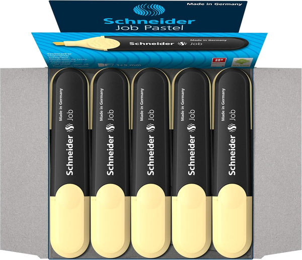 Schneider Pastel Job Highlighter Marker, Chisel Tip, Vanilla, Box of 10 (01525)