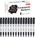 Shuttle Art Permanent Markers, 50 Pack Black Fine Point, Works on Plastic, Wood, Stone, Metal, Glass for Marking