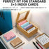Zonvium 3x5 4 1200 Bamboo Index Card Holder, Bamboo Index Note Business Card Box with Lid, Recipe Box with Lid