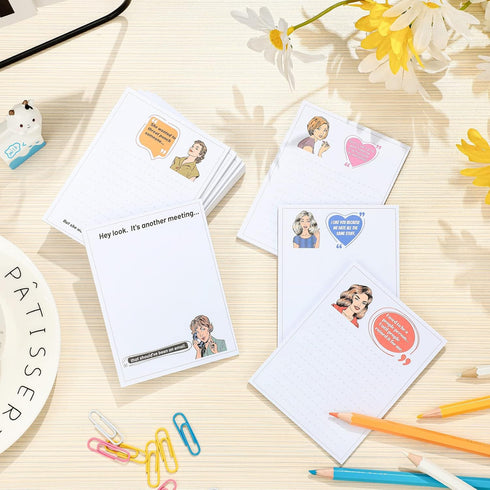 Spakon 12 Pieces Funny Notepads for Coworkers, Sarcastic Sticky Notes for Office Adult Work Gifts