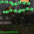 Dazzle Bright Halloween Decorations Outdoor, 2 Pack 12LED Solar Eyeball Pathway Lights, Scary Waterproof Green Firefly