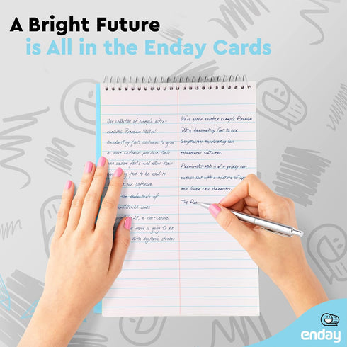 Enday Steno Pads, Spiral 6 x 9 inches, 80 Sheets, Steno Notebook for Writing, Color May Vary (3 Pack)