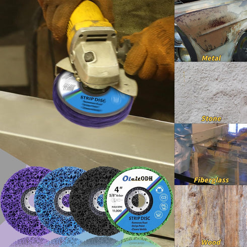 20 Pcs 4" x 5/8" Strip Discs Bulk for Paint Stripping and Rust Removal Wheels for Angle Grinders