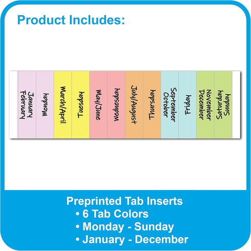 C-Line Zippered Binder with Expanding File, 2" Expansion, 7 Sections, Zipper Closure, Letter Size, Bright Blue