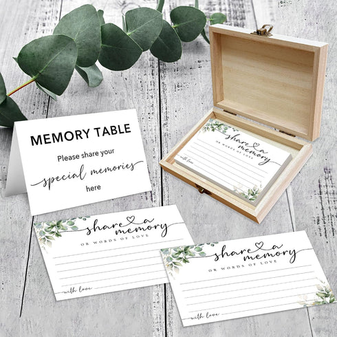 50 -A01 Share A Memory Card for Celebration Of Life - Pcs Memorial Cards, Memory Box for Graduation Wedding, Funeral