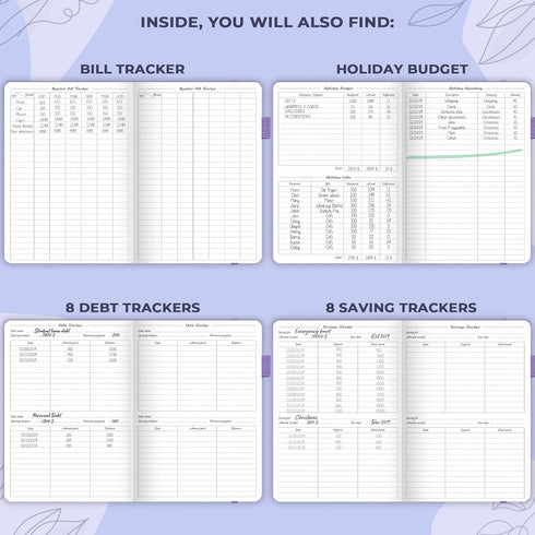 GoGirl Budget Planner – Compact Monthly Financial Organizer, Expense Tracker Notebook Journal (Lavender)