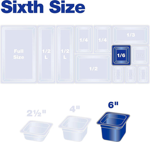 Carlisle FoodService Products Storplus Food Pan, Clear, 1/6 Size, 6 Inches Deep, Polycarbonate