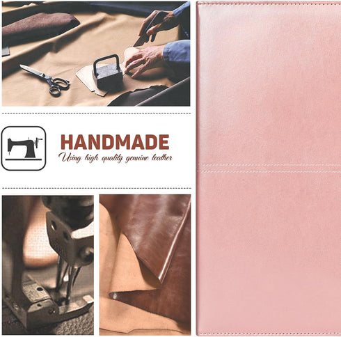 Toplive Padfolio 3 Ring Binder Organizer for Women, A4 Letter Size PU Leather Portfolio, Rose Gold