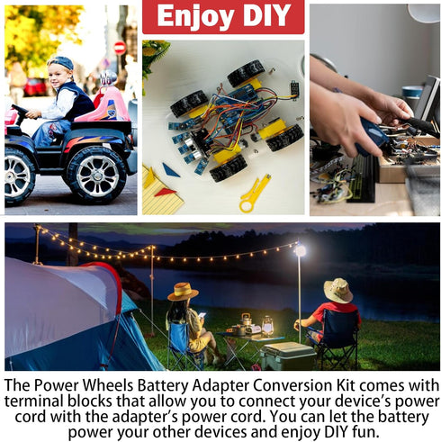 Laimiao 2 Pack 20V Terminal,14 Power Wheel Adapter for Craftsman Battery,Dock Battery Adapter with Fuse, Wire Gauge