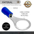 Conext Link RTV-38B25 Vinyl Ring Terminal 25 Pack (3/8" Stud, Blue 16-14 Gauge) by Conext Link