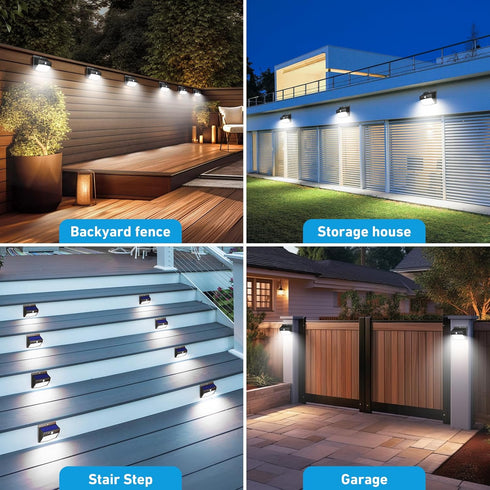 2 Packs 3 Peasur Solar Outdoor Lights Motion Sensor Solar Security Lights Waterproof with Lighting Modes Solar Powered