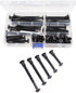 binifiMux 50pcs M6x35/45/55/65/75mm Black Zinc Plated Hex Drive Socket Cap Bolts Assortment Kit for Furniture