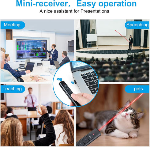 UBUYONE Wireless Presenter Remote, Presentation Clicker with Hyperlink & Volume Remote Control PowerPoint Office