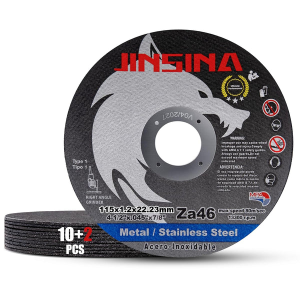 Cut Off Wheels 12 PCS, 4 1/2 Inch Fast Cutting Disc for Metal and Stainless Steel Angle Grinder (4-1/2 x .045 x 7/8inch)