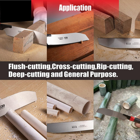 Japanese Hand Saw Pull Saw Flush Cut Saw with 8 Inch (200MM) SK-5 Steel Blade for Fine Woodworking