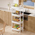 4 JOYZAN Tier Rolling Carts with Wheels, Utility Cart with Handle and Locking Caster, Storage Cart for Kitchen, Office