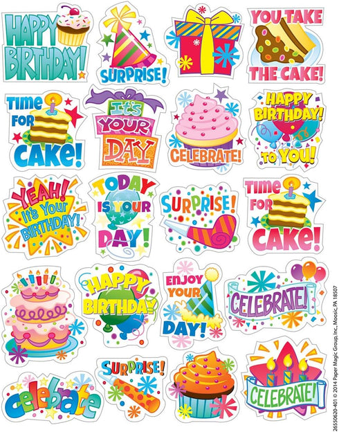 Eureka Birthday Stickers, Theme (655062)