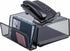 Lorell 11.1" 10.1" 5.3", Mesh Steel Office Phone Stand for Desk, Angled with Storage Slot, x x Black