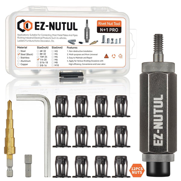 EZ-NUTUL Jack nut Installation Tool Set Hand Thread Insert Jacknuts Assortment Kit for