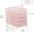 Mind Reader 5-Tier Paper Tray, Desktop Organizer for File Storage, Metal Mesh, Pink