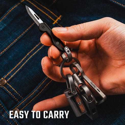 KeyUnity KK05BK Mini Titanium Pocket Knife, Razor Sharp Folding Blade, Lightweight EDC Tool for Outdoor