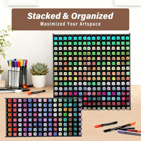 Yrangee Organizer,240-Slots Marker Marker Holder with Adjustable Divider, Desk Markers Storage Organizer for Pens
