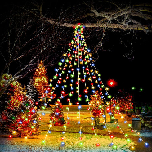 320 8 12" PUHONG Christmas Lights, Decorations Star Lights, LED Christmas Tree Lights Outdoor, Outdoor String Lights