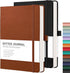 RETTACY Bullet Dotted Journal, 2 Pack A5, Dotted Grid Notebook, 160 Pages per Pack, 120 GSM, Leather Hardcover