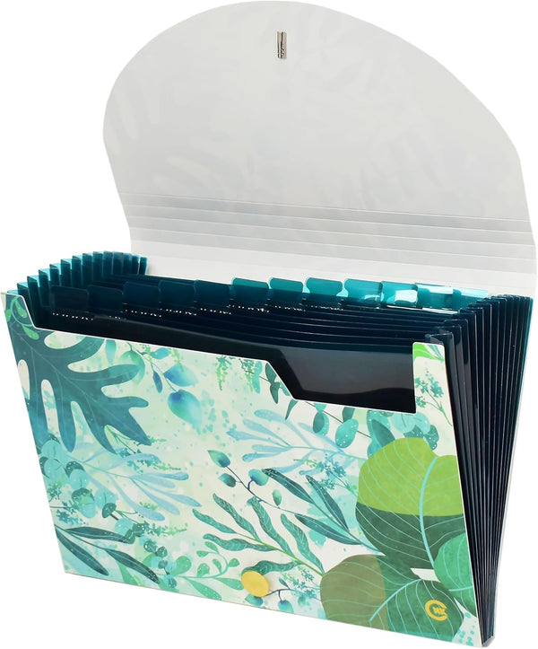 CNK Accordion File Folders Organizer, 13 Pockets, Expanding Document Paper Pocket Filing Holder with Alphabetical Labels