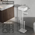 7 VOLDRA Toilet Paper Holder Stand with Shelf, Free Standing Toilet Paper Roll Holder with Wipes Storage Drawer Heavy