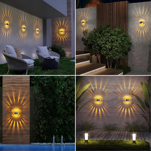 IP65 12 Pack LYHOPE Solar Fence Lights Outdoor, Waterproof Solar Light for Outside, Deck Light for Backyard, Railing