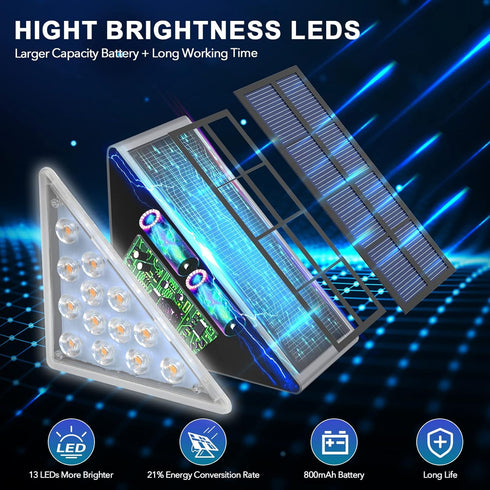 LED Solar Step Lights, Waterproof Outdoor Stair Lights, Warm White Solar Deck Lights for Yard, Patio, Garden, 2PK