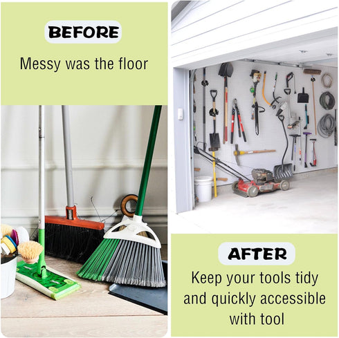 ULIBERMAGNET Magnetic Mop Broom Holder, Heavy Duty Movable Wall Mounted Utility Storage for Garage and Kitchen