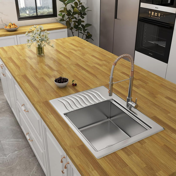 YENHOME Butcher Block Countertop Contact Paper - Waterproof 17.7" x 200" Wood Wallpaper for Cabinets and Drawers