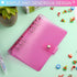Outus 3 Pieces Clear A6 Binders - Colorful Soft PVC 6-Ring Binder Cover for Office (Rainbow, Blue, Pink)
