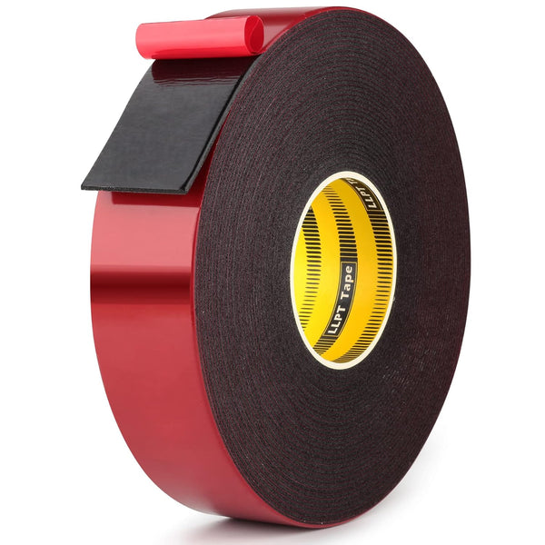 LLPT Double Sided Foam Tape 1 Inch x 50 Ft, Durable Adhesive Weatherproof for Gaps, Bonding, Mounting Uneven Surfaces