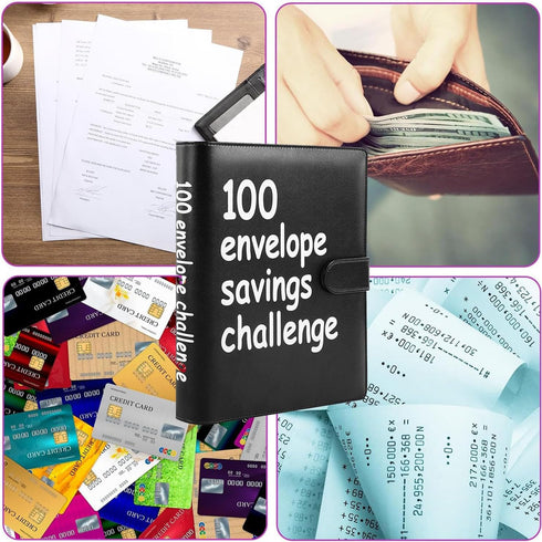 AASLOB 100 100 $5,050, Envelopes Money Saving Challenge, Envelope Challenge Binder, Easy and Fun Way to Save Savings