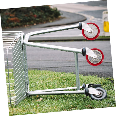 2pcs PRETYZOOM Replacement Wheels for Rolling Cart PU Plastic Grocery Trolley Wheels Smooth Operation Quiet Design