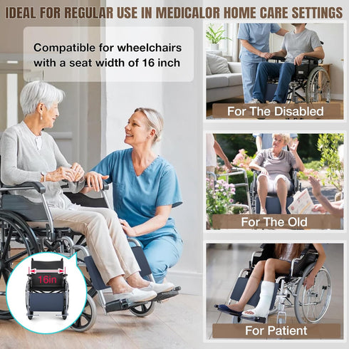 Vizava 16" Set, Wheelchair Leg Rest Support Pad with Removable Faux Sheepskin Cover, All-Season Leg Rest Cushion