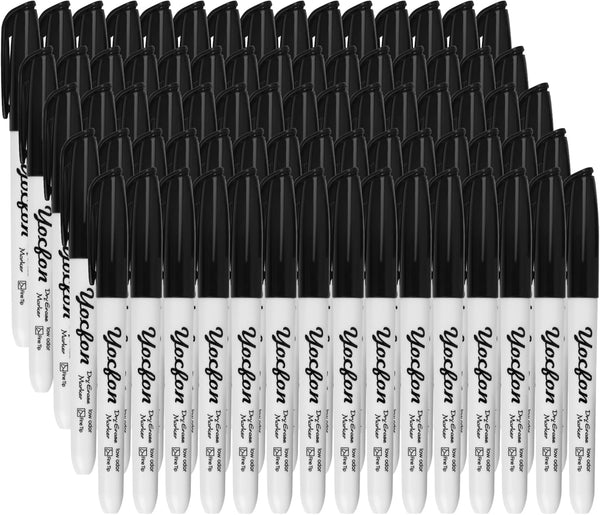 Dry Erase Markers, 148 Pack Bulk Black Fine Tip Markers for School, Office, Home Use