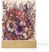 KNASNCHD Floral Design Pattern Night Light with Wood Base USB Interface Power Supply,Bedside