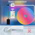 Cozylady 24V (7.5M/25Ft) RGB Neon LED Rope Lights, Waterproof Bluetooth APP Remote Control Music Sync Strip Lights